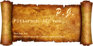 Pittersch János névjegykártya